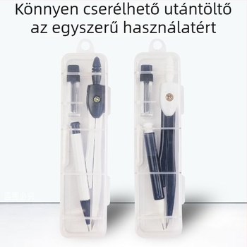 Két készlet körző tanuló készlet rajz- és mérőeszközökkel, fém felépítés, standard specifikáció, standard csomagolás