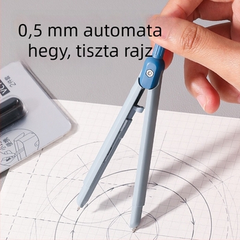 Deli VC10 tolltípusú fém körző, diákoknak - geometria és matematika, professzionális rajzkörző grafitmaggal (készlet 2 darab)