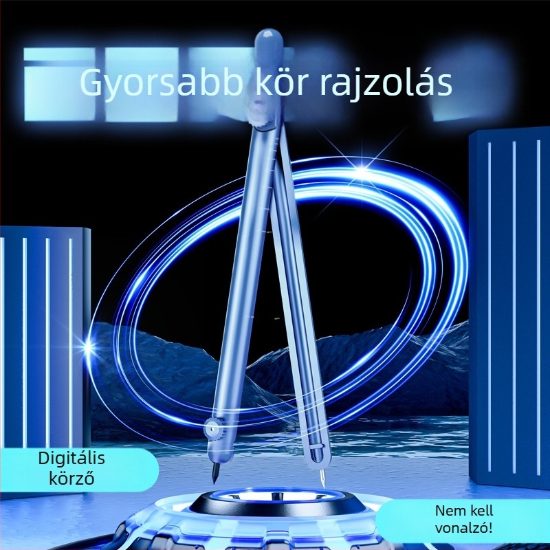 Toll típusú körző digitális kijelzővel, műanyagból, 4 tartalék heggel, 246 darab egy csomagban