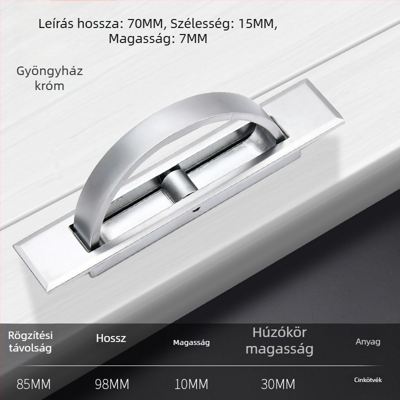 Tatami ágyfogó – cinkötvözet, elektroplakálás, modell 505, modern-minimalista stílus