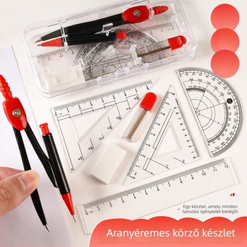 Fire-rich a1272 Műanyagból készült hét darabos vonalzó és körző készlet oktatáshoz, 200 darabos csomag