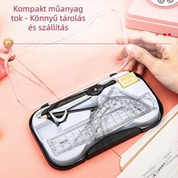 Deli 72151 nyolcrészes körzőkészlet diákok számára, rajzeszközök, zinkötvözetből és PS műanyagból