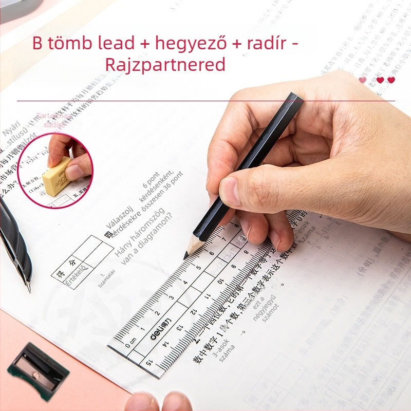 Deli 72151 nyolcrészes körzőkészlet diákok számára, rajzeszközök, zinkötvözetből és PS műanyagból