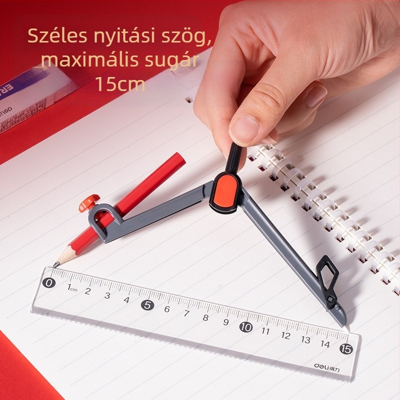 Deli VC666 háromfunkciós körző készlet általános iskolásoknak, műanyag, termékkód 140023765, modell VC666, csomagolás 288/24/1