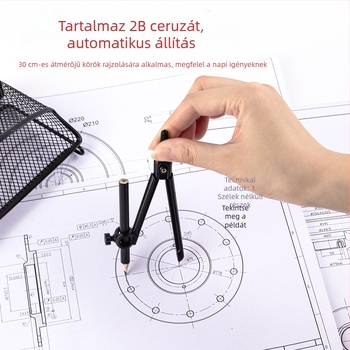 Fém körző, modell 72159, tartalmaz 2B ceruzát