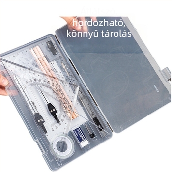 DELI 72156 Mechanikus rajzkészlet — fémből készült, körző készlet