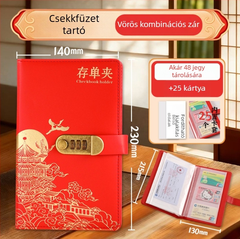 Chengjin PU betét- és bankszámla könyv tároló — Passbook és betétbizonylat tároló könyv, logónyomás, testreszabható