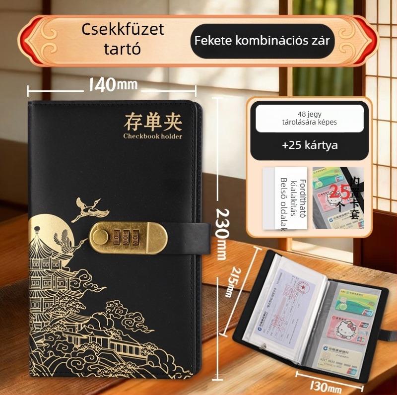 Chengjin PU betét- és bankszámla könyv tároló — Passbook és betétbizonylat tároló könyv, logónyomás, testreszabható