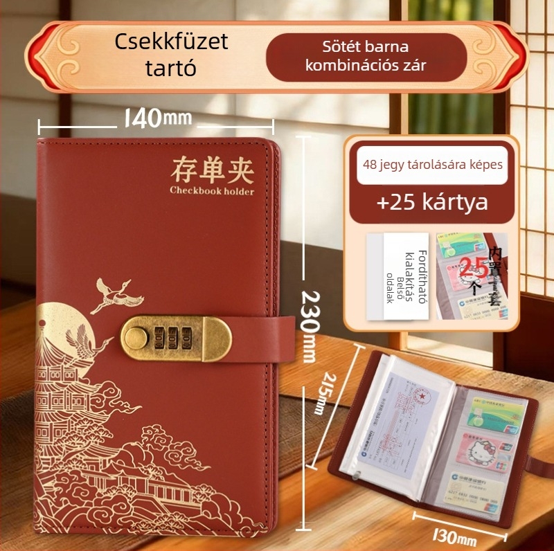 Chengjin PU betét- és bankszámla könyv tároló — Passbook és betétbizonylat tároló könyv, logónyomás, testreszabható