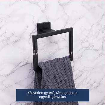 304 rozsdamentes acél törölközőgyűrű, fúrás nélkül falra szerelhető, kerek vagy négyszögletes forma, fürdőszoba