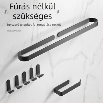 Fúrás nélküli törölközőtartó egyenes rúd – alumínium ötvözet, oxidált felület, 30 kg terhelhetőség, északi stílusú modern egyszerűség