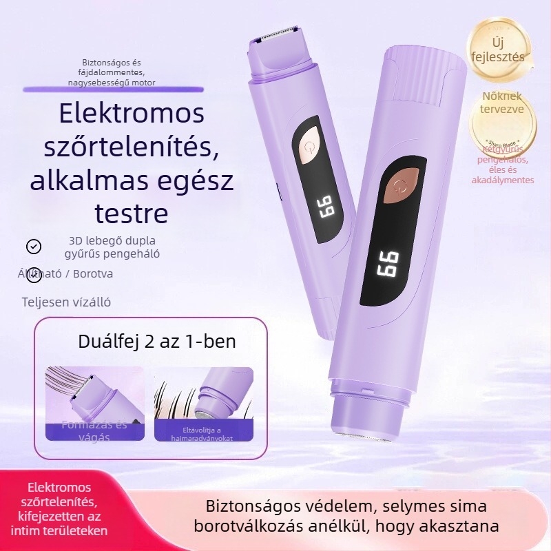 TMQ-623 Elektromos borotva és szőrzeteltávolító, gyémánt pengével, USB-ről tölthető, nedves és száraz használat, egész testre