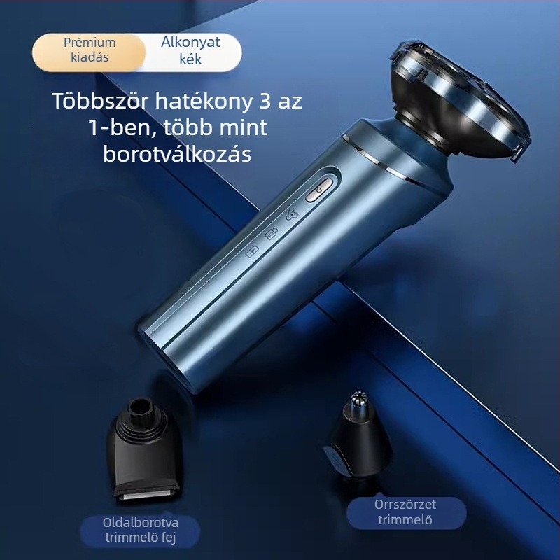 KS-Mini8 elektromos borotva, forgó fej, vízálló, 2 órás üzemidő, kompakt utazó borotva