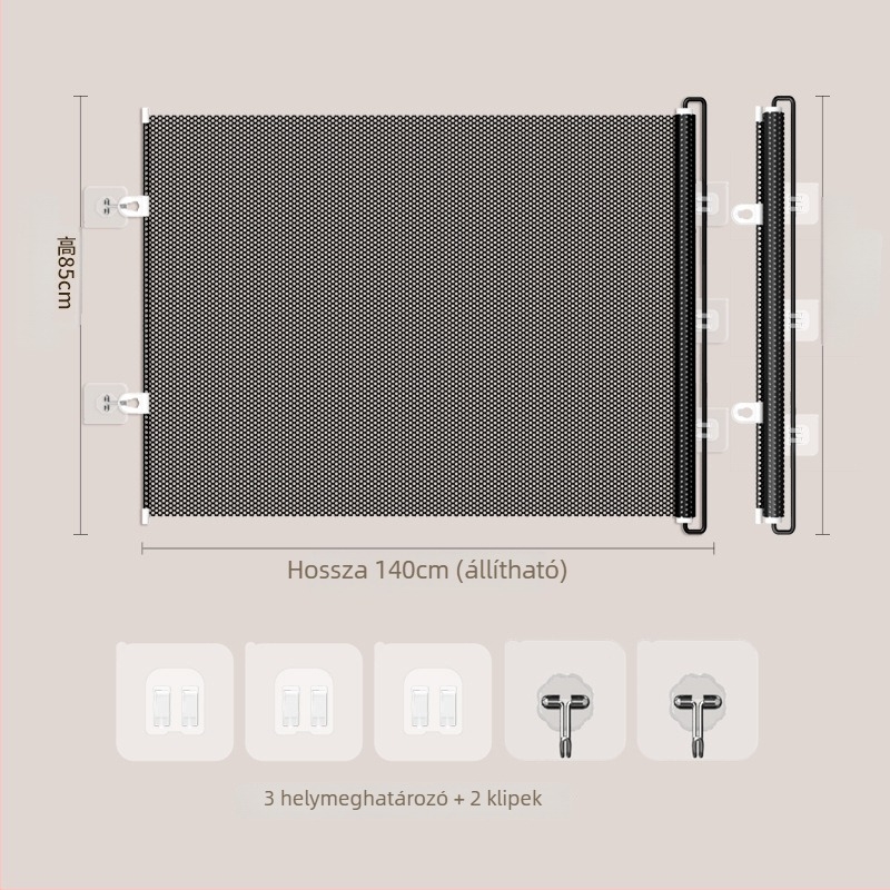 Jun Chang PVC Kihúzható háziállatkerítés L3939 — macska menekülés elleni kapu, bejárati és kimeneti korlát, macskaajtó