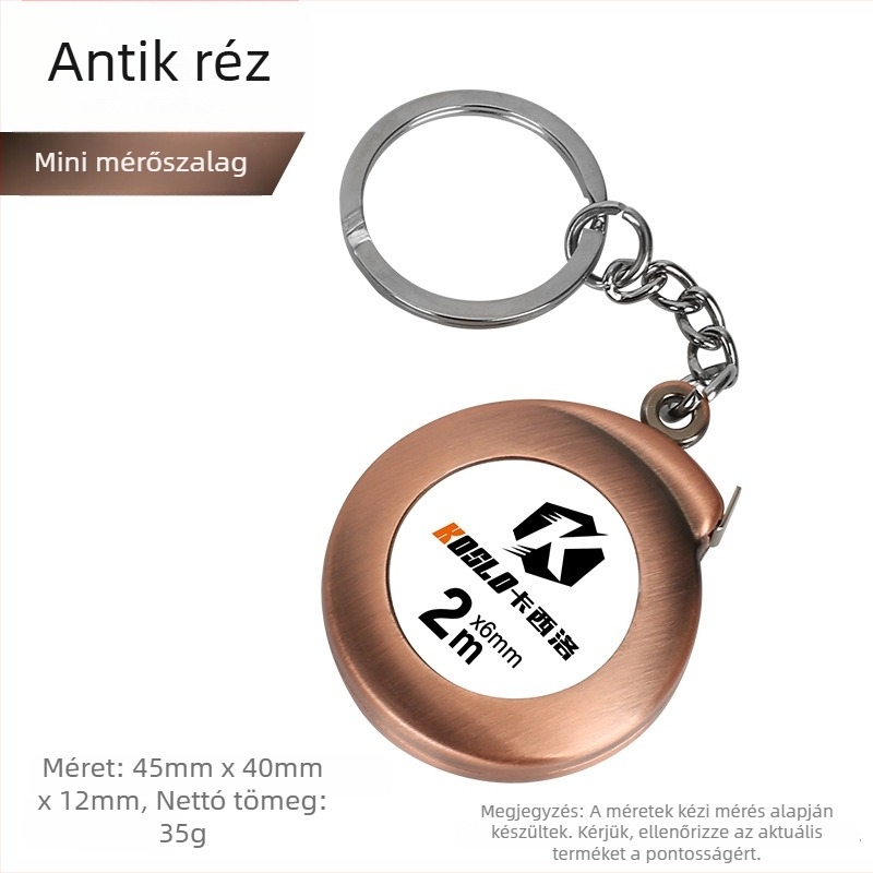 Cassiolo kulcstartó mérőszalag, 2 m, zsebméretű mérőeszköz