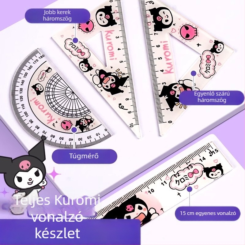 Li cao KBX306B műanyag vonalzókészlet centiméter-skálával, ajándék születésnapra és ballagásra