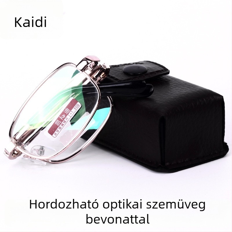 Kaidi 818 olvasószemüveg, vintage stílus, teljes fém keret, üveg lencsék UV- és sugárzás elleni védelem