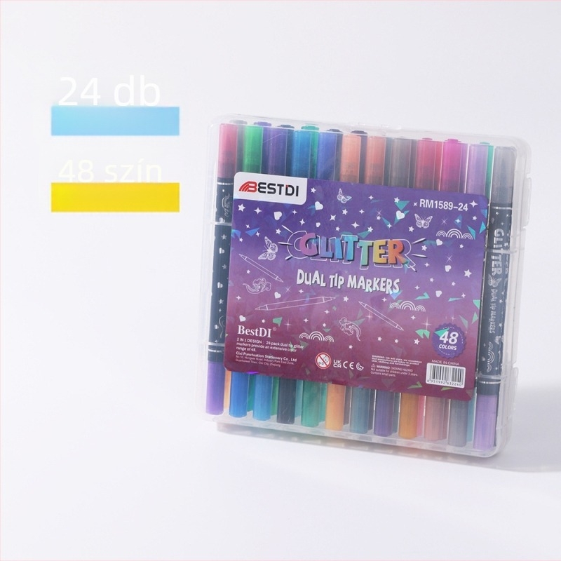 Kétoldalas fluoreszkáló marker puha vastag heggyel – RM-1589, tinta: más árnyalatok