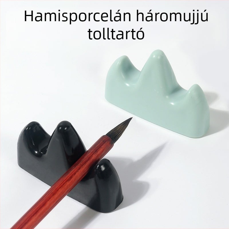 Háromujjú műanyag tolltartó állvány kezdőknek, kalligráfiához, asztali tartó, Márka TT/Tian Tian Lian, Modell TGJ00BG010050, Anyag: műanyag, Egyedi logó nyomtatás: Igen, Egyedi feldolgozás: Igen