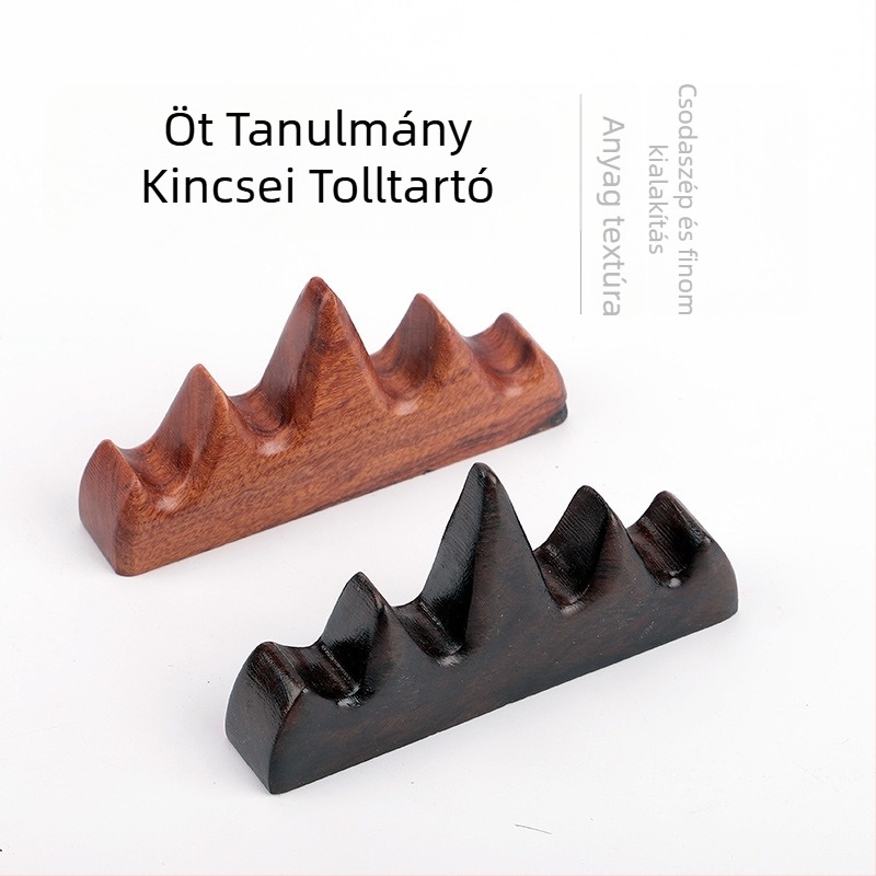 Fából készült toll- és ecsettartó, Five Finger Mountain modell, termék kód 521, kaligráfia kiegészítő, testreszabás elérhető