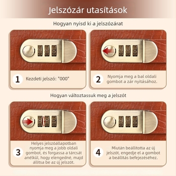 Hongyang Krokodil minta jelszós záras pénzkönyv, PU anyag, modell 11, logó nyomtatás elérhető