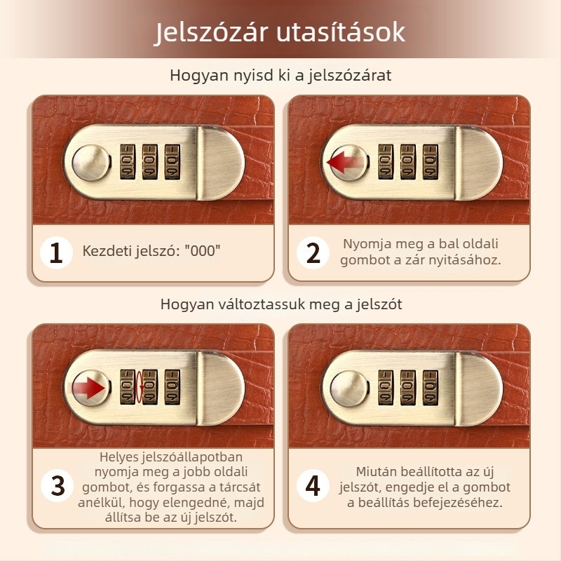 Hongyang Krokodil minta jelszós záras pénzkönyv, PU anyag, modell 11, logó nyomtatás elérhető