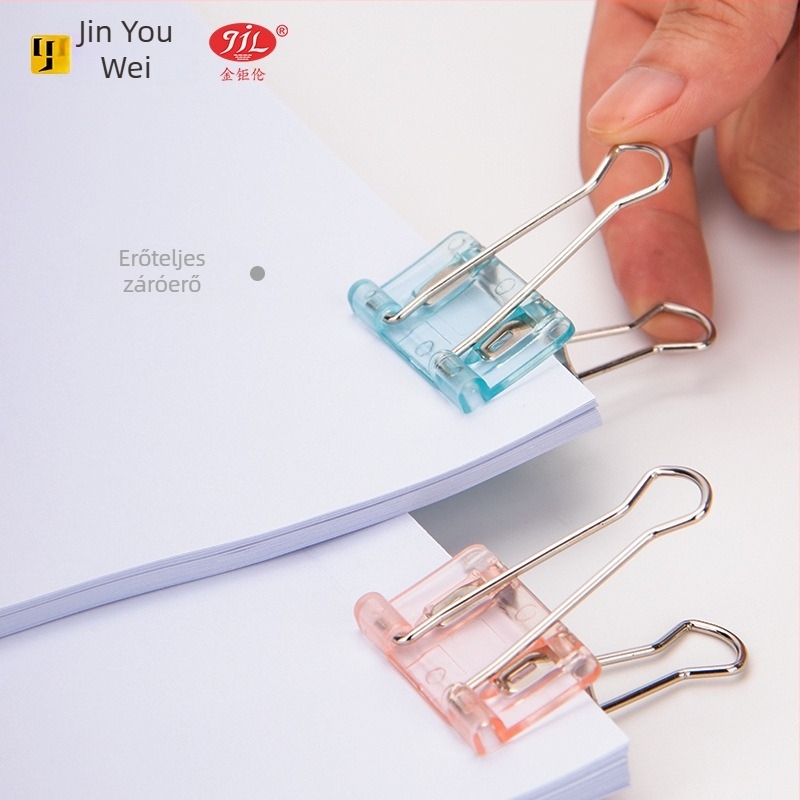 Színes hosszú farok klipsz kézi irattartóhoz, műanyag és fémből készült, többfunkciós szervező jegyekhez/dokumentumokhoz