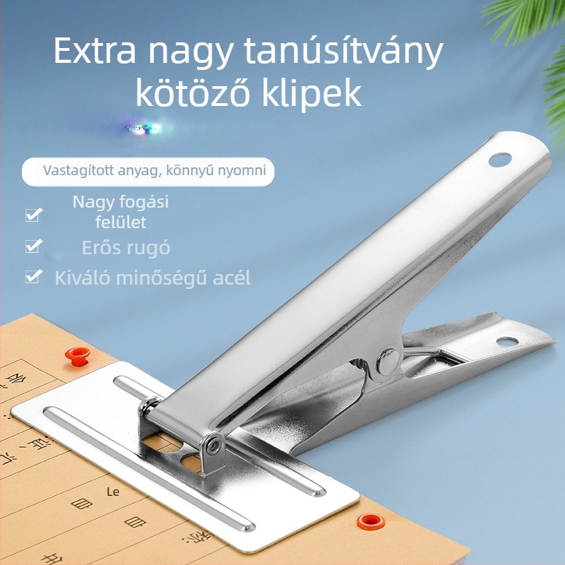 Számlázási dokumentumokhoz készült klipsz - Rozsdamentes acél, Modell 0001, Egyedi csomagolás