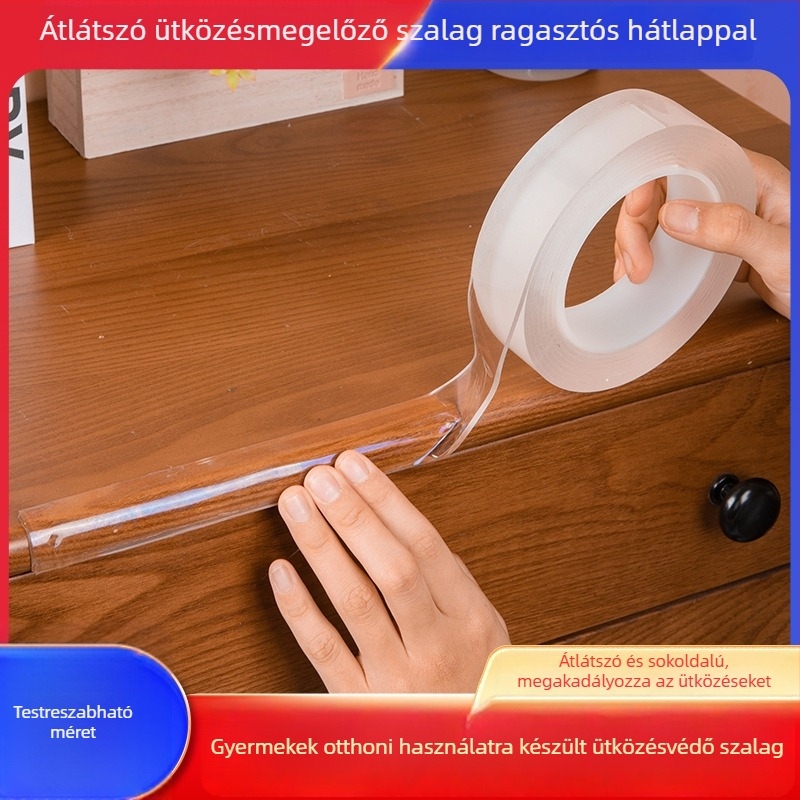 Bútorok sarkát védő PVC csík, átlátszó, 2 mm vastagságú, hossz 1/2/3/5 m