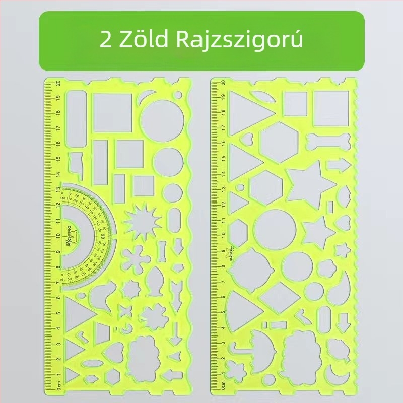 Rajzhoz vonalzó - műanyag, merev, 46 g, csomagolás tasakban, logó nélküli