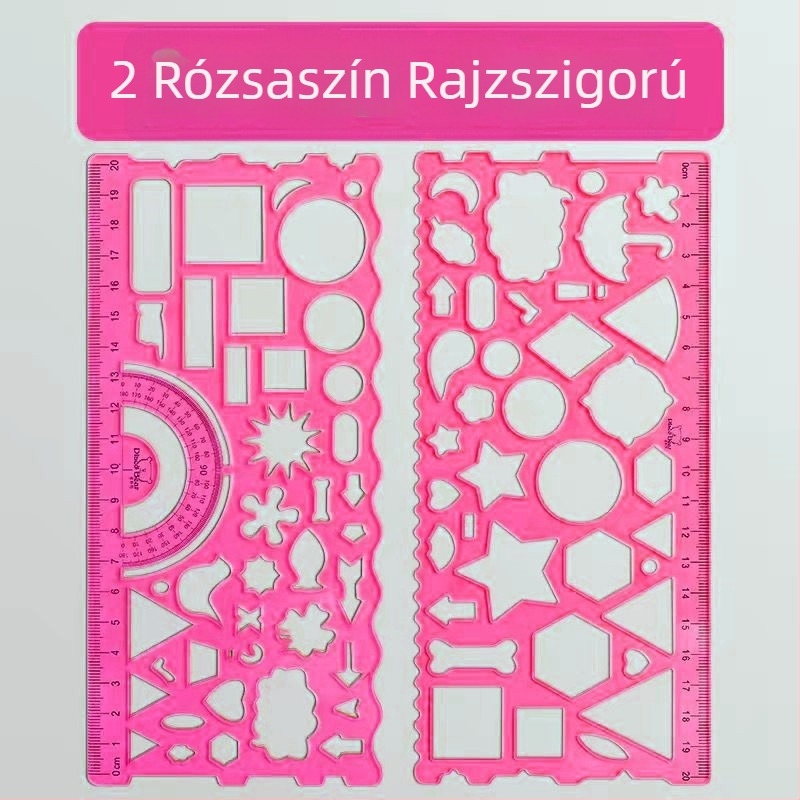 Rajzhoz vonalzó - műanyag, merev, 46 g, csomagolás tasakban, logó nélküli