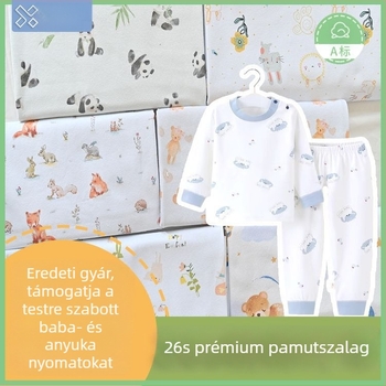 26s finom pamut jersey anyag babák számára – alsónemű és pizsama, rajzfilmszerű nyomtatás, 100% pamut, nyomtatás, ősz–tél.