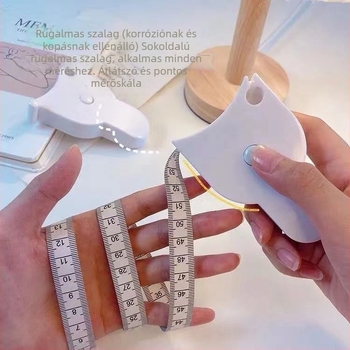 Otthoni három körfogat mérő vonalzó: derék, mellkas és csípő mérése; kétoldalas skála; kopásálló; magas pontosságú; visszahúzható; műanyag