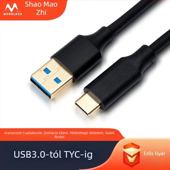 USB-C adatkábel gyorstöltéssel, PVC, 60W, 1–2 m, HDMI, Mini USB, Micro USB, Type-C
