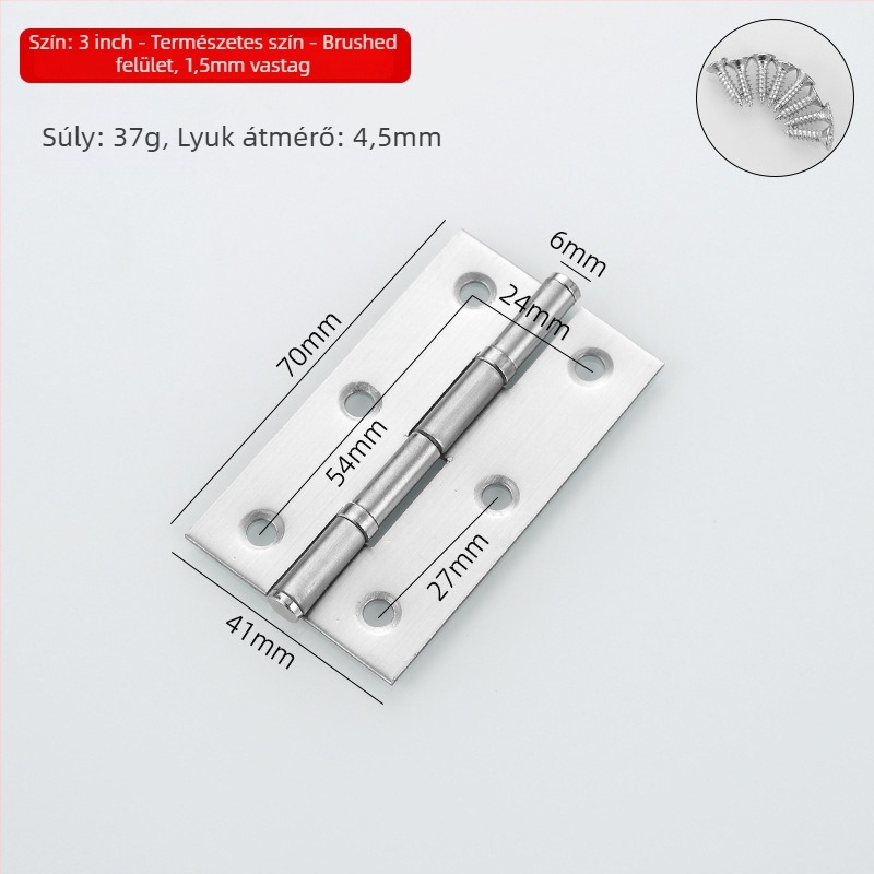 Rozsdamentes acélból készült pántok szekrényekhez, ajtókhoz és ablakokhoz; modell: bearing hinge; felületkezelés: brushed és spray; stílus: modern minimalizmus.