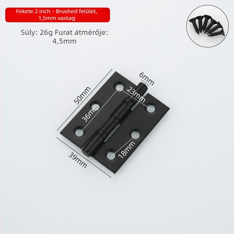 Rozsdamentes acélból készült pántok szekrényekhez, ajtókhoz és ablakokhoz; modell: bearing hinge; felületkezelés: brushed és spray; stílus: modern minimalizmus.