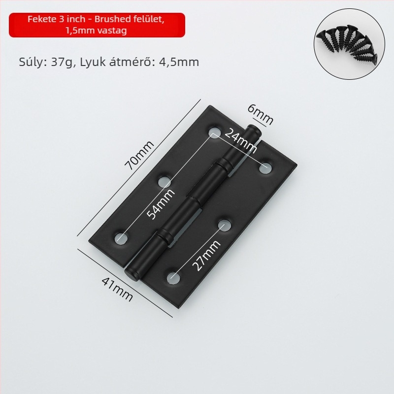 Rozsdamentes acélból készült pántok szekrényekhez, ajtókhoz és ablakokhoz; modell: bearing hinge; felületkezelés: brushed és spray; stílus: modern minimalizmus.