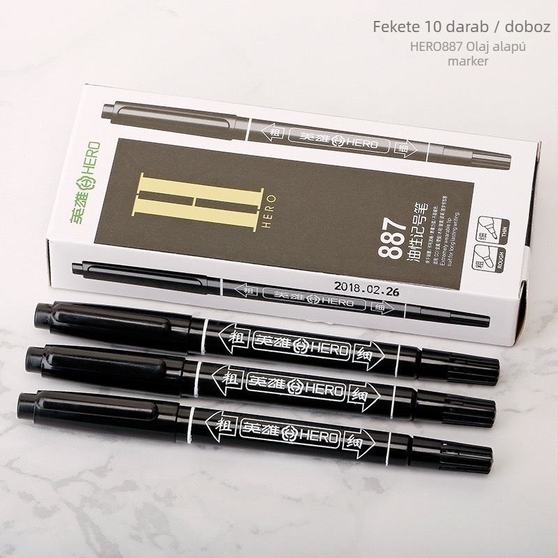 Hero olaj alapú két végű marker gyerekeknek, tartósan ellenáll a fakulásnak, lehet vele vastag és vékony vonalakat készíteni