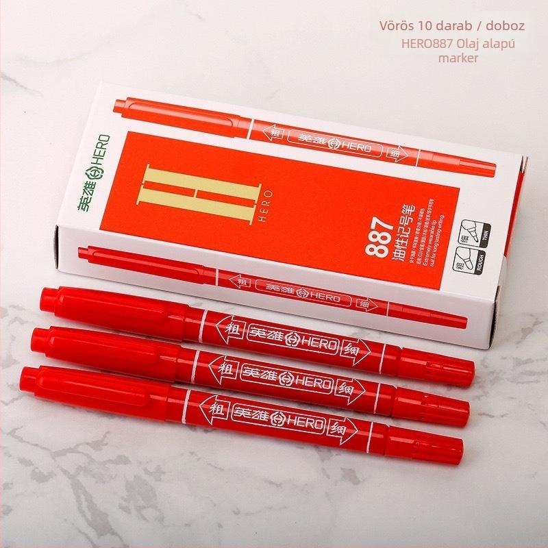 Hero olaj alapú két végű marker gyerekeknek, tartósan ellenáll a fakulásnak, lehet vele vastag és vékony vonalakat készíteni