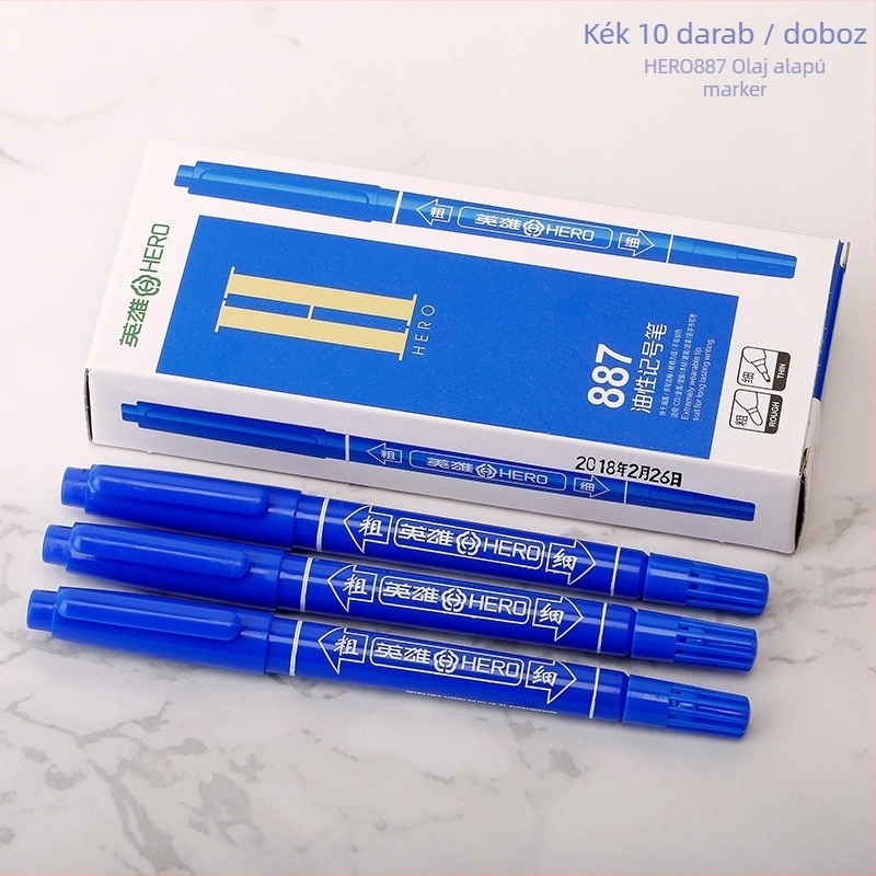 Hero olaj alapú két végű marker gyerekeknek, tartósan ellenáll a fakulásnak, lehet vele vastag és vékony vonalakat készíteni