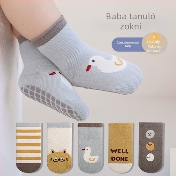 Baba pamut zokni középmagas szárú, csúszásmentes gumitalppal, lélegző, tavasz–ősz