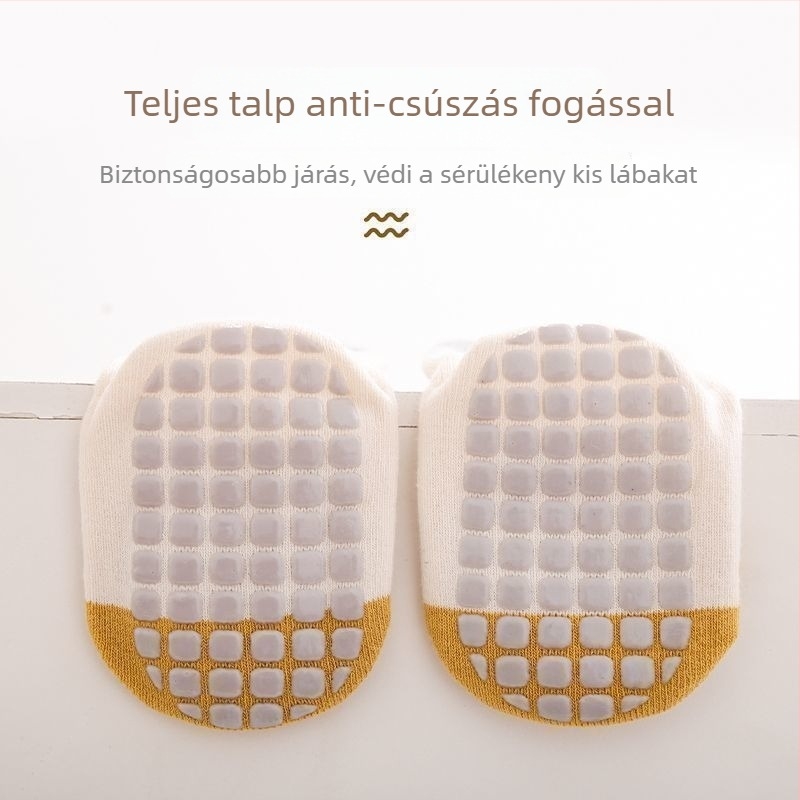 Baba pamut zokni középmagas szárú, csúszásmentes gumitalppal, lélegző, tavasz–ősz