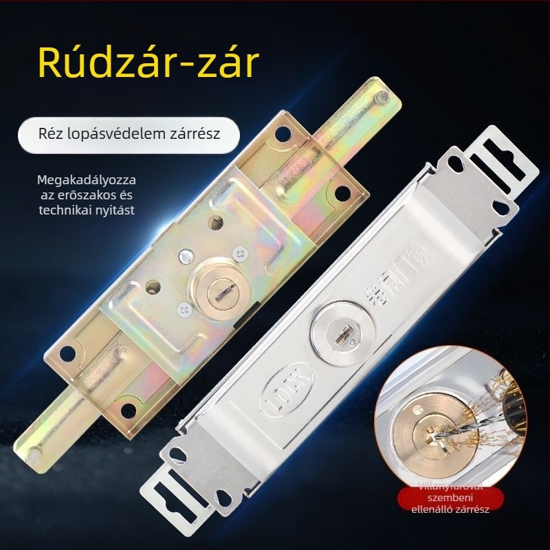 Univerzális redőnyzár, vas + rézmagú, modell Cross/Computer/Moon, középső vagy alsó nyitás, típus: szorítózár