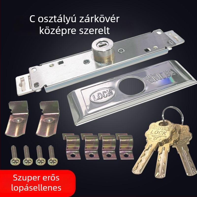 Univerzális redőnyzár, vas + rézmagú, modell Cross/Computer/Moon, középső vagy alsó nyitás, típus: szorítózár