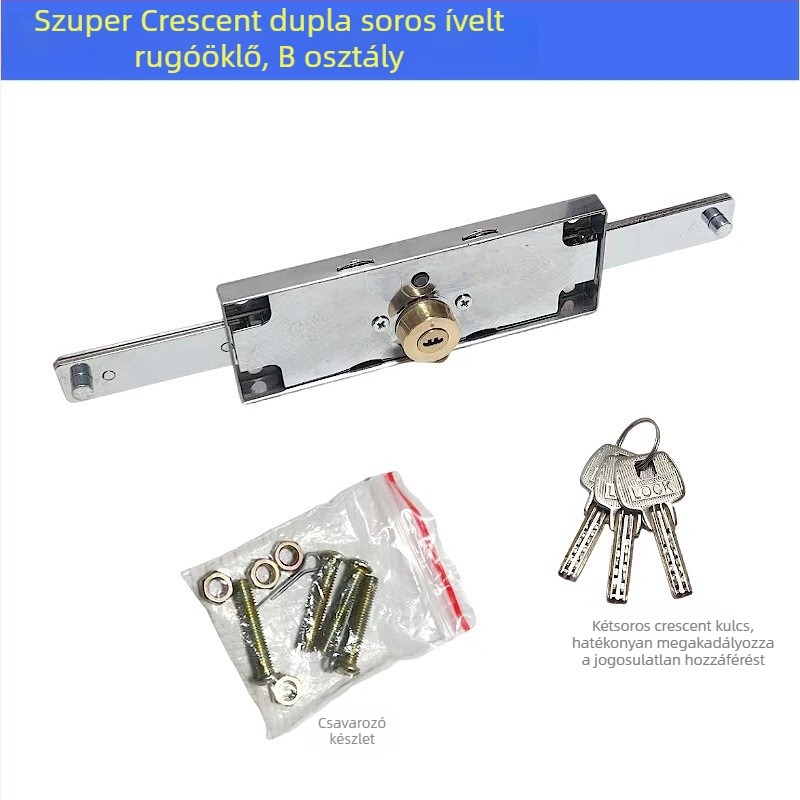 Univerzális redőnyzár, vas + rézmagú, modell Cross/Computer/Moon, középső vagy alsó nyitás, típus: szorítózár