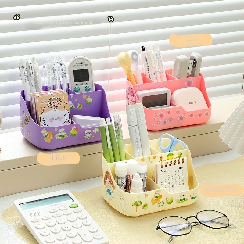 Tolltartó — PP műanyag, 2 L kapacitás, fedél nélküli, modern minimalist asztali rendező