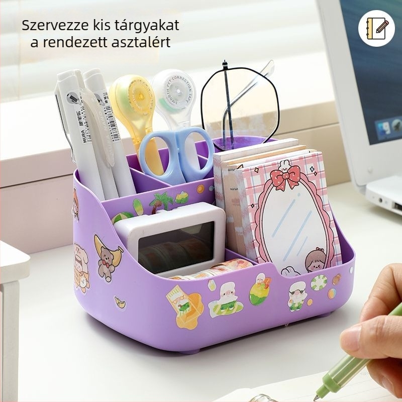 Tolltartó — PP műanyag, 2 L kapacitás, fedél nélküli, modern minimalist asztali rendező