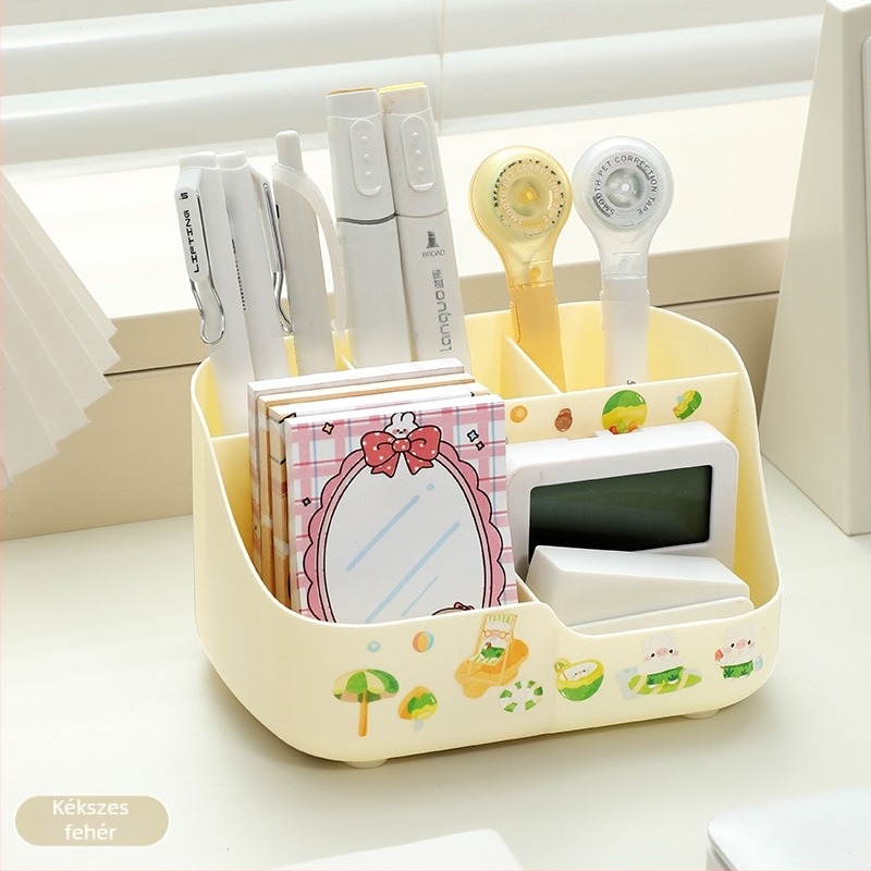 Tolltartó — PP műanyag, 2 L kapacitás, fedél nélküli, modern minimalist asztali rendező