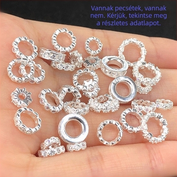 DIY ékszerkiegészítő 925-ös ezüstből, mikro-set cirkón gyöngyök, távolító gyöngyök és kristályos díszítés a szőtt kézi zsinóron készült karkötők és nyakláncok számára