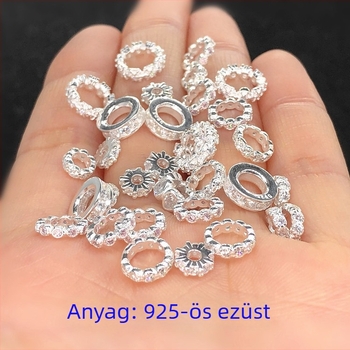 DIY ékszerkiegészítő 925-ös ezüstből, mikro-set cirkón gyöngyök, távolító gyöngyök és kristályos díszítés a szőtt kézi zsinóron készült karkötők és nyakláncok számára